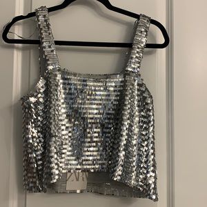Sequin crop top